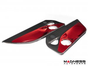 Alfa Romeo 4C Carbon Fiber Door Panels - w/ Red Candy Accents